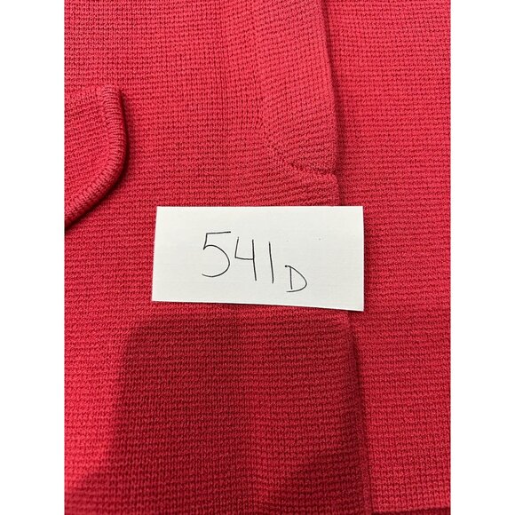 Talbots Petites Red Silk Blend Textured Cardigan Jacket Buttoned Pockets Sz PS - Picture 8 of 9